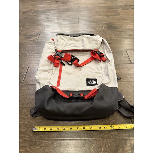 The North Face Light Gray Red PRE-HAB 28L Daypack Backpack - Picture 8 of 14